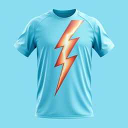 A light blue volleyball jersey with a natural lightning bolt design