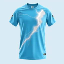 A light blue volleyball jersey with a natural lightning bolt design