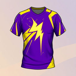 A vibrant and dynamic volleyball jersey design featuring a striking lightning bolt motif