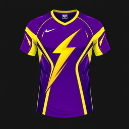 A vibrant and dynamic volleyball jersey design featuring a striking lightning bolt motif