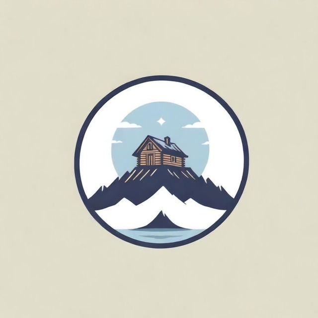 Design a unique logo featuring an intricately detailed very long cabin.