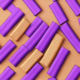 A detailed image of thin, rectangular purple crackers