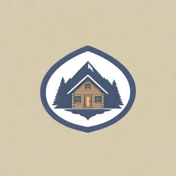 Design a unique logo featuring an intricately detailed very long cabin.