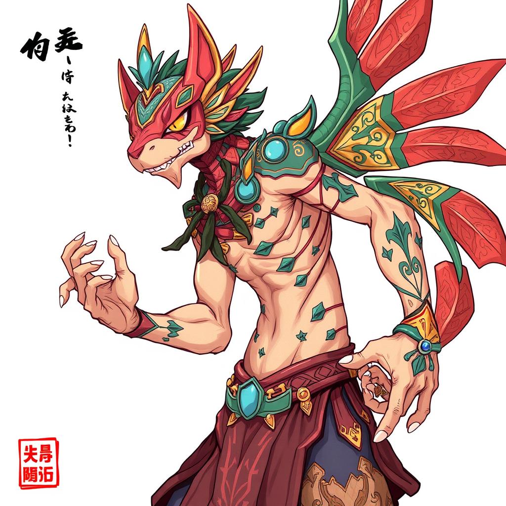 A detailed illustration of Ojo Kagetan, a character with a unique and intricate design