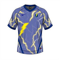 Design a volleyball jersey featuring a lightning bolt motif