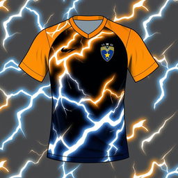 Design a volleyball jersey featuring a lightning bolt motif