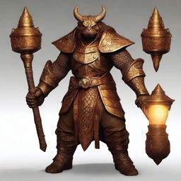 Depict Ignus Scalehammer, a formidable copper dragonborn forgemaster with gleaming copper scales and a strong, muscular build