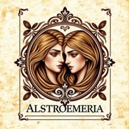 Uma capa de livro medieval com dois rostos femininos no centro, apenas as silhuetas