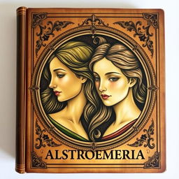 Uma capa de livro medieval com dois rostos femininos no centro, apenas as silhuetas