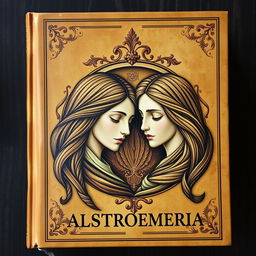 Uma capa de livro medieval com dois rostos femininos no centro, apenas as silhuetas