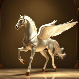 A luxurious and elegant depiction of a Pegasus inspired by the Spirit of Ecstasy