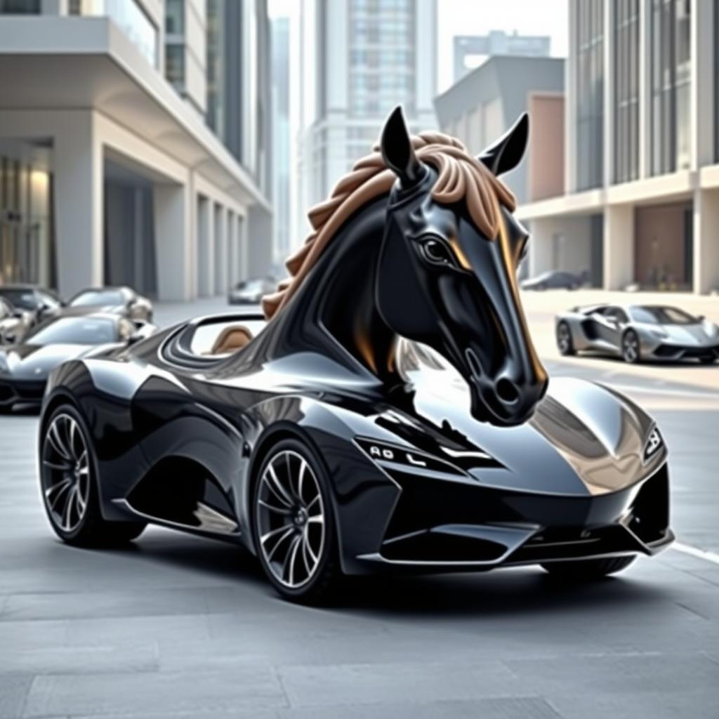 A car designed to resemble a horse