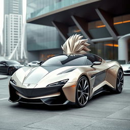 A car designed to resemble a horse