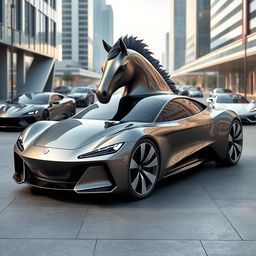 A car designed to resemble a horse