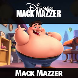 An animated Disney movie poster meme featuring a character named Mack Mazzer