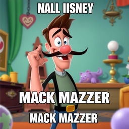 An animated Disney movie poster meme featuring a character named Mack Mazzer