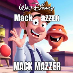 An animated Disney movie poster meme featuring a character named Mack Mazzer