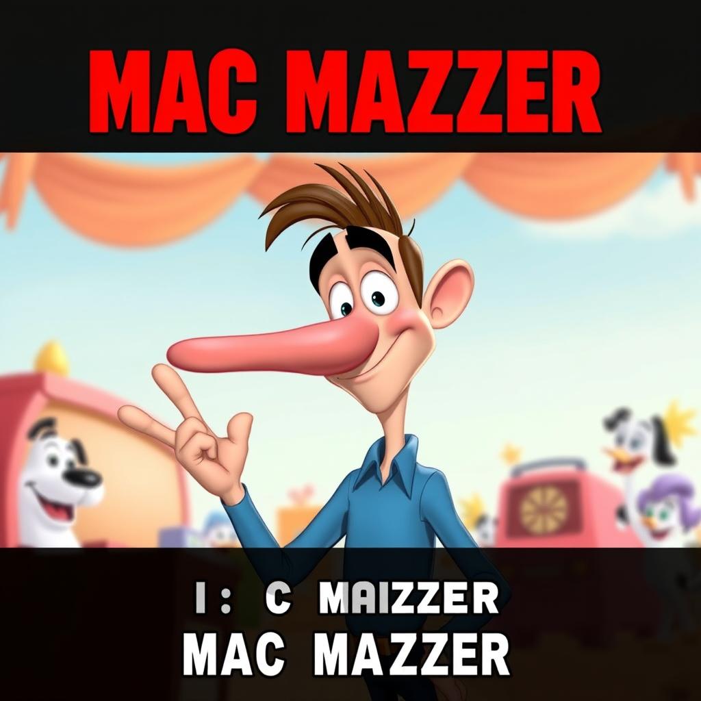 An animated Disney movie poster meme featuring a character named Mac Mazzer