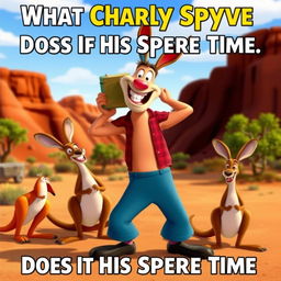 An animated Disney movie poster meme titled 'What Charly Spyve Does in His Spare Time'