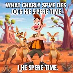 An animated Disney movie poster meme titled 'What Charly Spyve Does in His Spare Time'