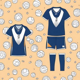 A volleyball jersey with an anime-inspired pattern design