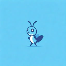 Craft a distinctive Telegram channel logo with a cute, funny grasshopper bird, emphasized with vivid shades of blue and pink, drawing attention and portraying an engaging sentiment.