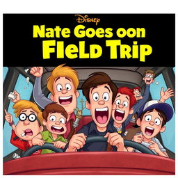 Create a Disney movie poster meme titled 'Nate Goes on a Field Trip'