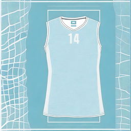 A volleyball jersey with a net pattern design