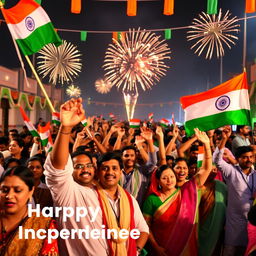 A vibrant and festive scene celebrating India's Independence Day