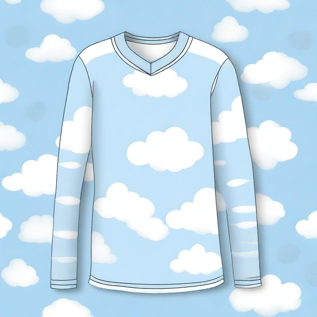 A volleyball jersey with a cloud motif design