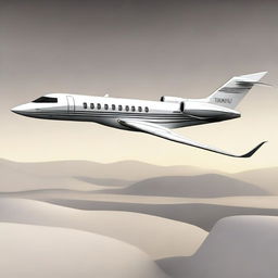 A luxurious private jet with the name 'THANUJ' engraved in large scale on the side of the jet