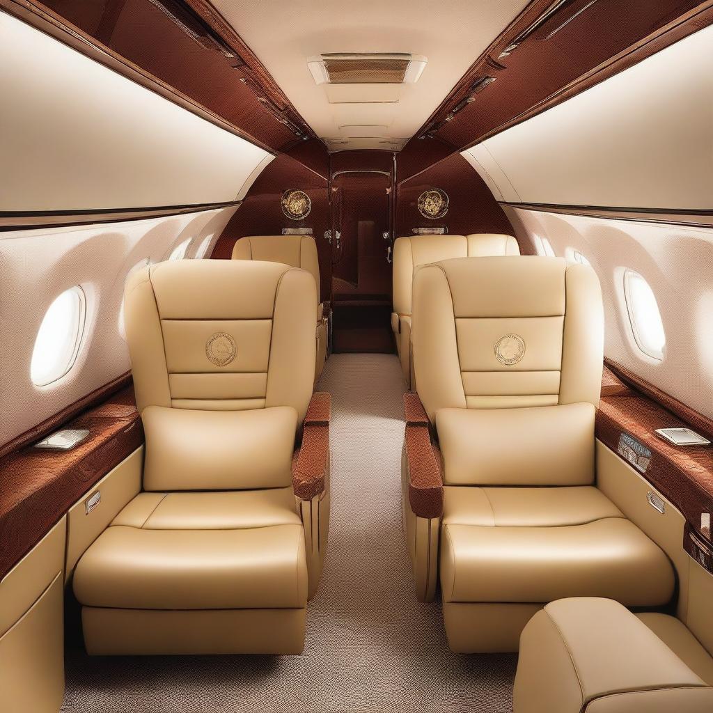 A luxurious private jet with the name 'THANUJ' engraved in large scale clearly on the side of the jet