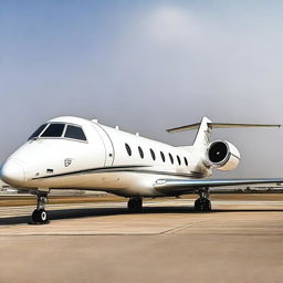 A luxurious private jet with the name 'THANUJ' engraved in large scale clearly on the side of the jet