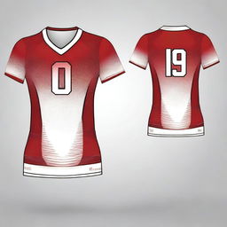 A volleyball jersey design featuring a natural red color scheme with a claw motif