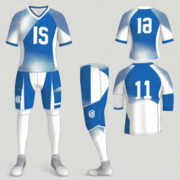 A volleyball jersey design featuring a natural blue color scheme with a claw motif