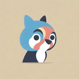 Construct a playful and unique logo for a Telegram channel featuring a funny hybrid character combining attributes of a sparrow, an ant, and a cat, marked by large, expressive eyes.