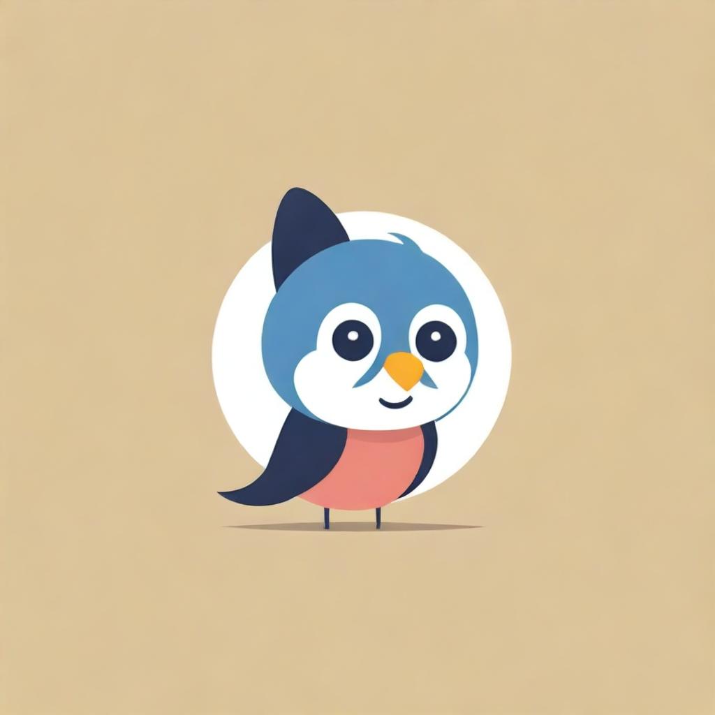 Construct a playful and unique logo for a Telegram channel featuring a funny hybrid character combining attributes of a sparrow, an ant, and a cat, marked by large, expressive eyes.