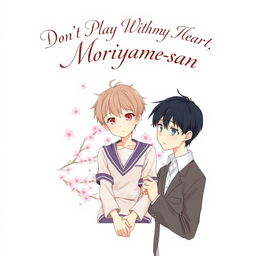 The cover of *Don't Play With My Heart, Moriyama-san* features a delicate, anime-inspired illustration