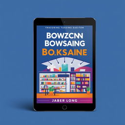 A sleek and trendy ebook cover showcasing a bookstore