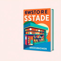 A sleek and trendy ebook cover showcasing a bookstore