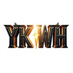 Create a cinematic and highly detailed graphic that features the acronym YKWH, which stands for Yahweh