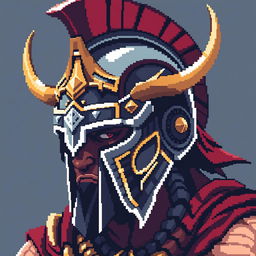 Ares, the god of war, wearing a detailed helmet, depicted in the style of Avatar