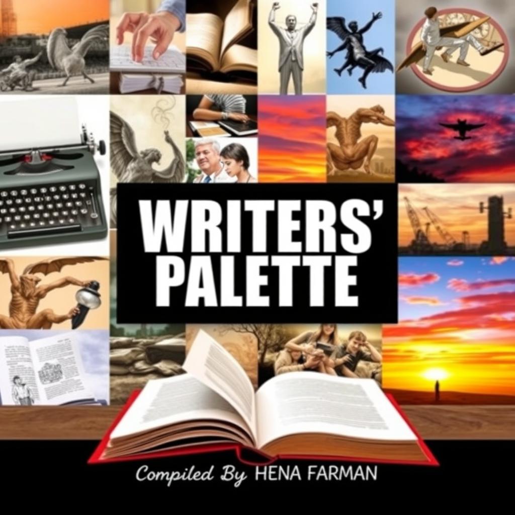 Create an engaging and diverse book cover for a book titled 'WRITERS' PALETTE IGCSE-1'