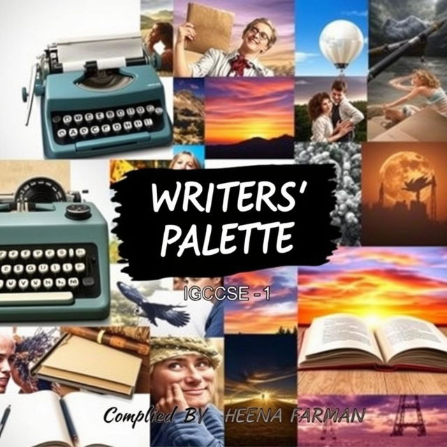 Create an engaging and diverse book cover for a book titled 'WRITERS' PALETTE IGCSE-1'