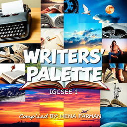 Create an engaging and diverse book cover for a book titled 'WRITERS' PALETTE IGCSE-1'