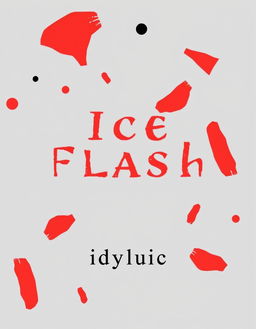 Create an abstract book cover for the title 'Ice Flash' with a grey background