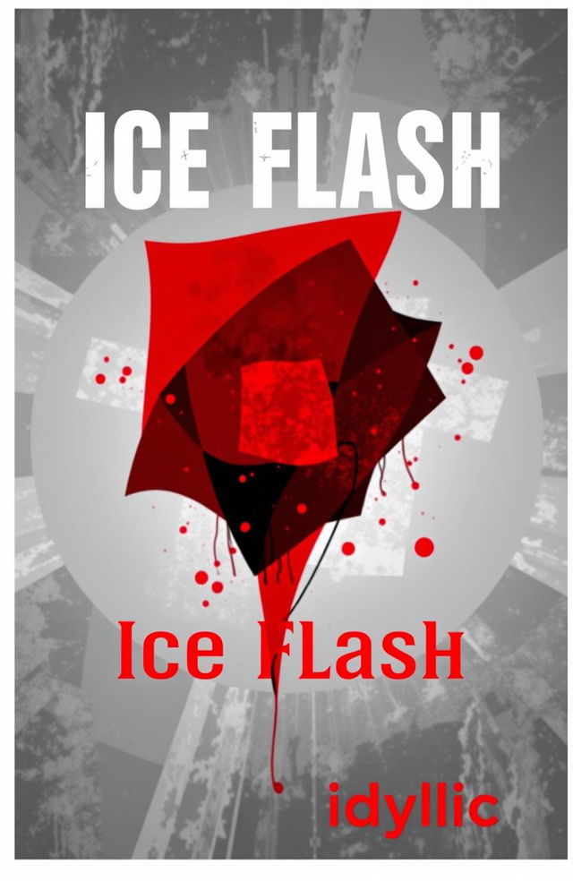 Design an abstract book cover with the title 'Ice Flash'