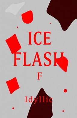 Create an abstract book cover for the title 'Ice Flash' with a background featuring multiple shades of grey