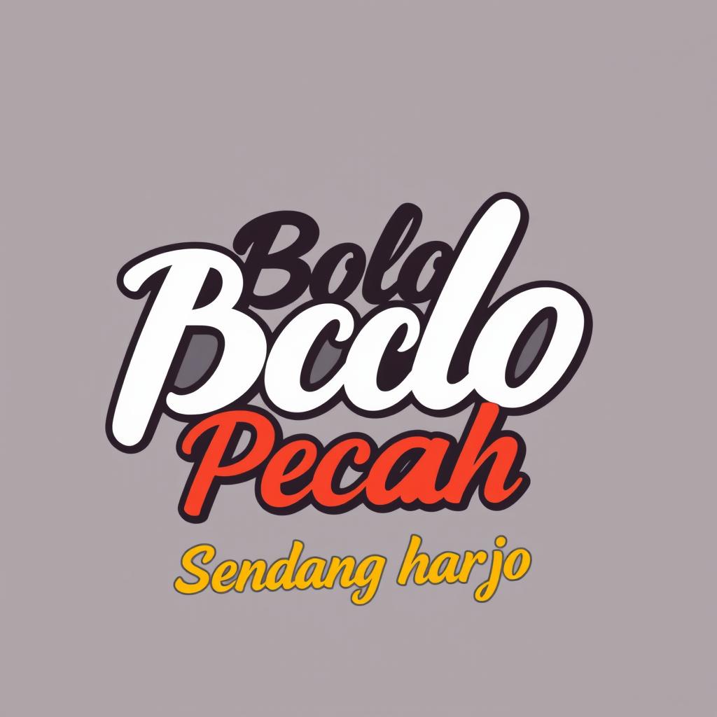 A t-shirt design featuring the text 'Bolo Pecah' and 'Sendang harjo'