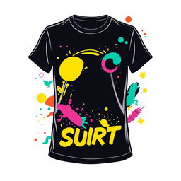 Create a vibrant and eye-catching t-shirt graphic design that is visually appealing and suitable for all ages